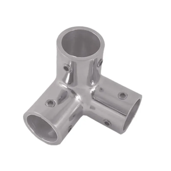3-Wege Relingeckverbinder für Rohr 25 mm Edelstahl-316 (A4)