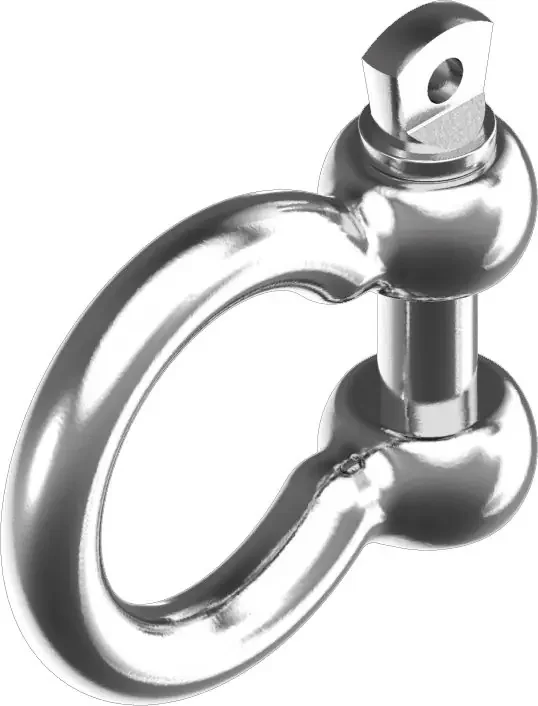 Rundschäkel, geschwungene Form, Edelstahl A4 – 6,0 mm