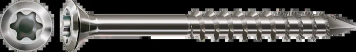 Spax Fassadenschraube, Linsensenkkopf klein, Teilgewinde, Edelstahl A2, T-STAR plus – 5,0 x 100 mm Großpaket (10×100 Stück)