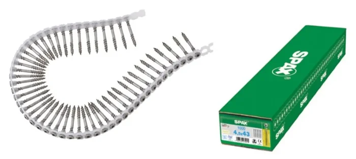SPAX Fassadenschraube, Linsensenkkopf, Magaziniert, Fixiergewinde, Edelstahl A2, T-STAR plus – 4,5 x 60 mm 700 Stück
