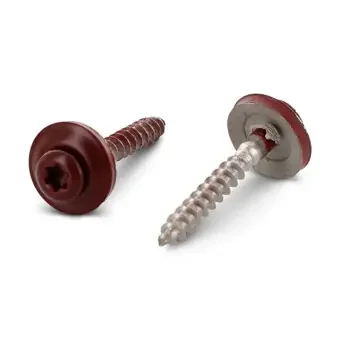 Spenglerschraube 2tlg. mit Dichtscheibe Ø 15 mm, Edelstahl A2, Oxidrot RAL 3009 – 4,5×80 mm 200 Stück – 4,5 x 80 mm 200 Stück