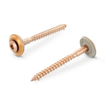 Spenglerschraube 2tlg. mit Dichtscheibe Ø 15 mm, Edelstahl verkupfert A2/Cu – 4,5×100 mm 100 Stück – 4,5 x 100 mm 100 Stück