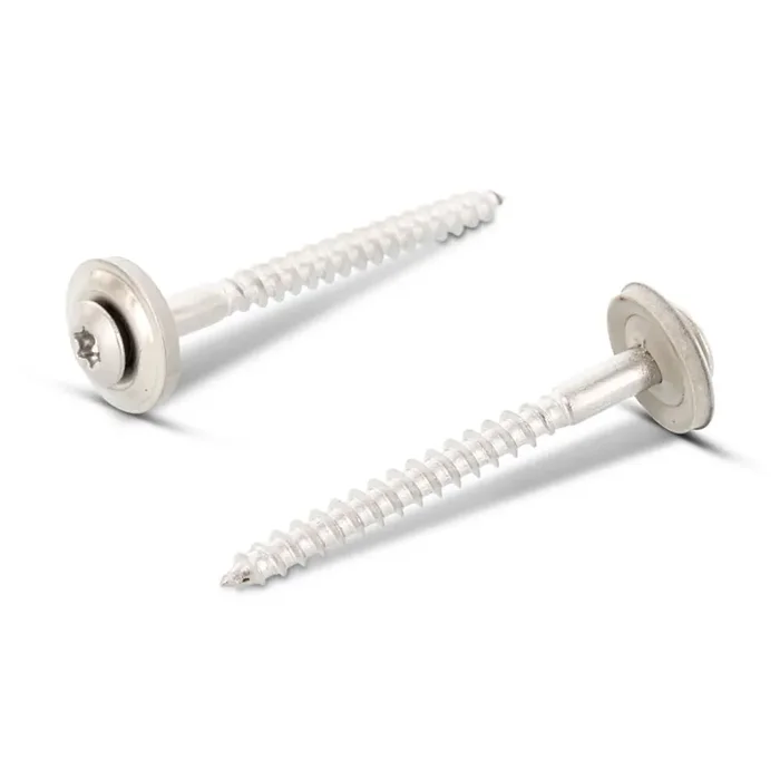 Spenglerschrauben 2tlg. mit Dichtscheibe Ø 15 mm, Edelstahl A2 – 5×300 mm 100 Stück – 5,0 x 300 mm 100 Stück