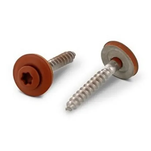 Spenglerschrauben 2tlg. mit Dichtscheibe Ø 15 mm, Edelstahl A2, Kupferbraun RAL 8004 – 4,5×45 mm 200 Stück – 4,5 x 45 mm 200 Stück