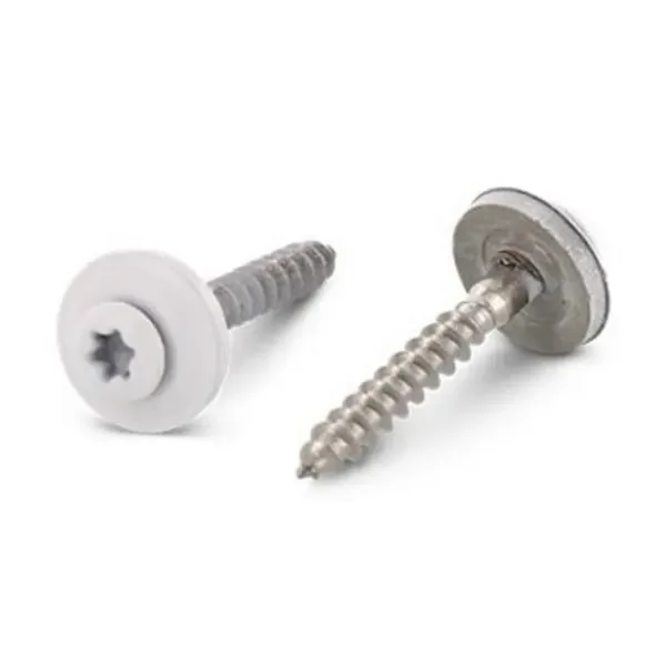Spenglerschrauben 2tlg. mit Dichtscheibe Ø 15 mm, Edelstahl A2, Reinweiß RAL 9010 – 4,5×45 mm 200 Stück – 4,5 x 45 mm 200 Stück