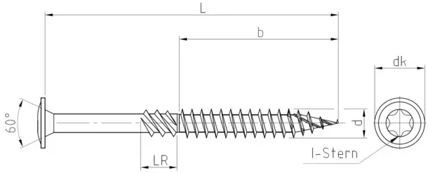 Tellerkopf Konstruktionsschrauben für den Holzbau, Torx® , galv. verzinkt – 8,0 x 280 mm 25 Stück